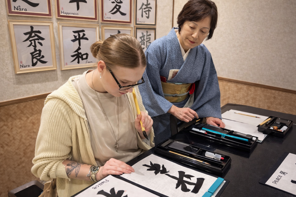 Nara in Kimono rental | Experience Japan through Tea Ceremony Activities|Calligraphy experience