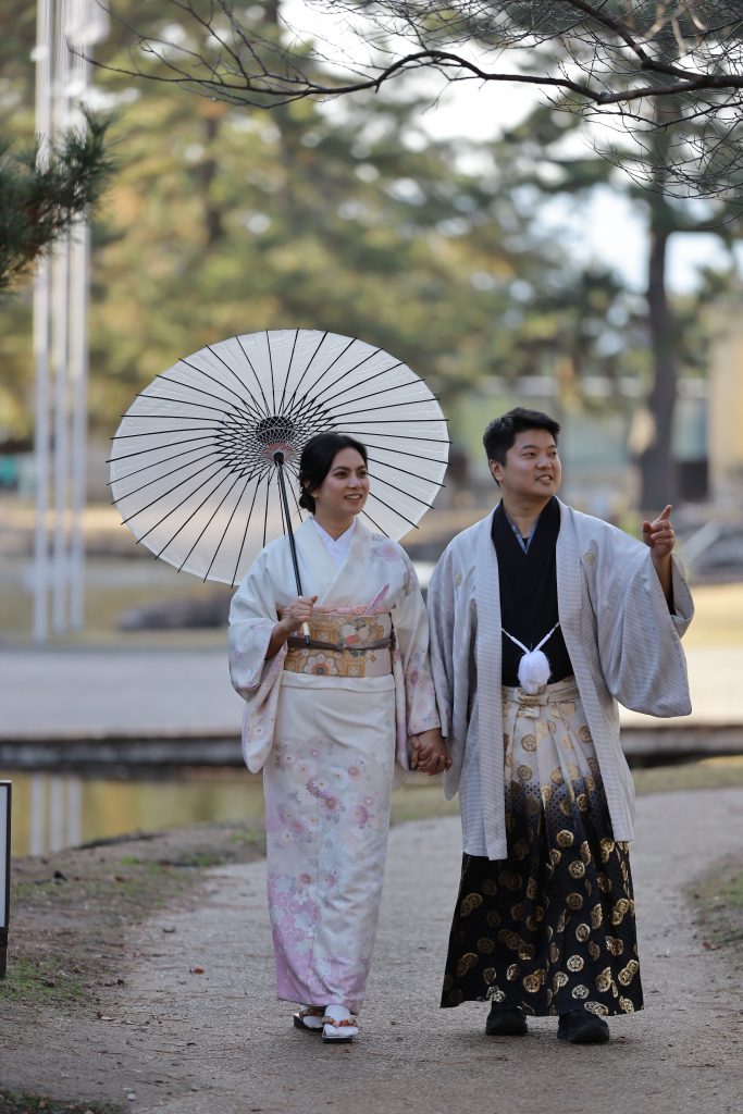 Nara in Kimono rental | Experience Japan through Tea Ceremony Activities|🎓 Congratulations on Graduation & Kindergarten Graduation! Kimono Rental at Nara Park|Elegant Houmongi Kimono for Graduation & Graduation Ceremonies